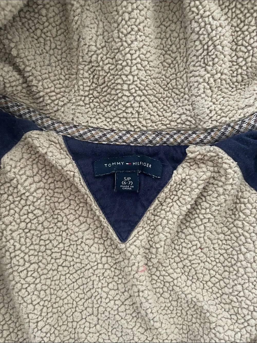 Boy’s Tommy Hilfiger Red & Navy Sherpa-Lined Zip Hoodie size S 6/7